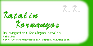 katalin kormanyos business card